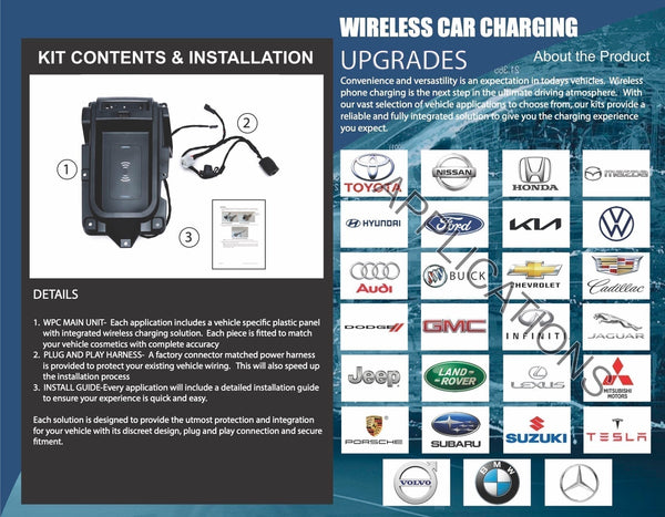 Wireless Car Charger Retrofit - Vehicle Specific for 2015 - 2018 Lexus CT - Ensight Automotive Solutions - 